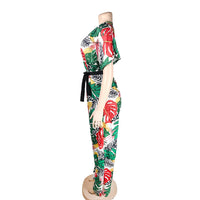 Women's V-neck Short-sleeved Jumpsuit