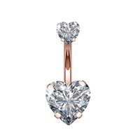 Cross-Border E-Commerce New Double Love Belly Button Ring Creative Zircon Umbilical Button Umbilical Ring Piercing Jewelry
