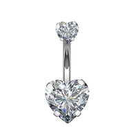 Cross-Border E-Commerce New Double Love Belly Button Ring Creative Zircon Umbilical Button Umbilical Ring Piercing Jewelry
