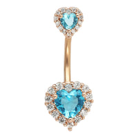 Button-Rings Belly-Jewelry Barbell Navel Bar Piercing 14G Surgical Steel Heart 316L Women