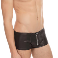 Men'S Stage Boxer Panties Sexy Men'S Imitation Leather Panties Patent Leather Boxer Panties