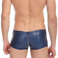 Men'S Stage Boxer Panties Sexy Men'S Imitation Leather Panties Patent Leather Boxer Panties