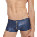 Men'S Stage Boxer Panties Sexy Men'S Imitation Leather Panties Patent Leather Boxer Panties