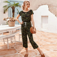 Summer New Fashion Temperament Casual Jumpsuit Cropped Trousers