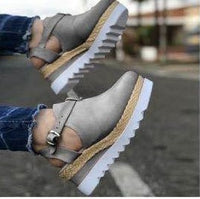 European And American Large Size Women'S Shoes 35-43 Cross-Border Platform Buckle