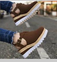 European And American Large Size Women'S Shoes 35-43 Cross-Border Platform Buckle