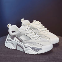 Spring Women's Mesh Breathable Comfortable Sneakers Thick-soled Lace-up Increased Dad Shoes Casual Vulcanized Shoes Women