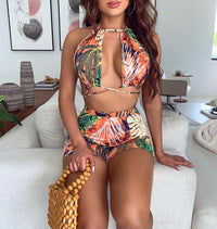 Swimsuit New Multi-rope Cross Bikini Amazon Europe and America Boxer Swimsuit High Waist