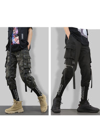 Streamer Overalls Men'S Tide Brand Wild Loose Self-Cultivation Feet Embroidered Youth Multi-Pocket