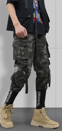Streamer Overalls Men'S Tide Brand Wild Loose Self-Cultivation Feet Embroidered Youth Multi-Pocket