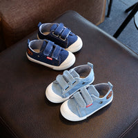 Children's Denim Canvas Shoes With Rivet Solid Color