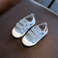 Children's Denim Canvas Shoes With Rivet Solid Color