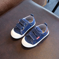 Children's Denim Canvas Shoes With Rivet Solid Color