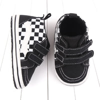 Fashion Cute Spring And Autumn 0-1 Year Old Lattice Double Velcro Soft Sole Baby Shoes