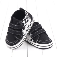 Fashion Cute Spring And Autumn 0-1 Year Old Lattice Double Velcro Soft Sole Baby Shoes