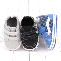 Fashion Cute Spring And Autumn 0-1 Year Old Lattice Double Velcro Soft Sole Baby Shoes