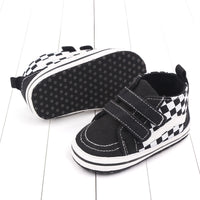 Fashion Cute Spring And Autumn 0-1 Year Old Lattice Double Velcro Soft Sole Baby Shoes