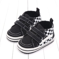 Fashion Cute Spring And Autumn 0-1 Year Old Lattice Double Velcro Soft Sole Baby Shoes