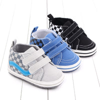 Fashion Cute Spring And Autumn 0-1 Year Old Lattice Double Velcro Soft Sole Baby Shoes