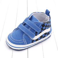 Fashion Cute Spring And Autumn 0-1 Year Old Lattice Double Velcro Soft Sole Baby Shoes