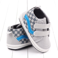 Fashion Cute Spring And Autumn 0-1 Year Old Lattice Double Velcro Soft Sole Baby Shoes
