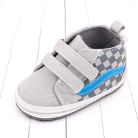 Fashion Cute Spring And Autumn 0-1 Year Old Lattice Double Velcro Soft Sole Baby Shoes