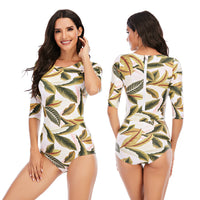 One-piece Long-sleeved Surfing Suit Sunscreen Female Swimsuit Hot Spring Diving Suit Sexy Swimsuit