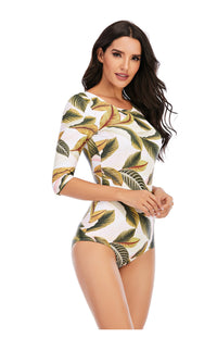 One-piece Long-sleeved Surfing Suit Sunscreen Female Swimsuit Hot Spring Diving Suit Sexy Swimsuit