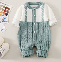 Sleeve Casual Green Spring And Autumn Warm Single-Breasted Jumpsuit
