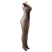 Jacquard Sexy Lingerie Temptation Ladies Transparent Hollow Vest-Style One-Piece Fishnet Stockings Net Shirt
