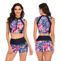 Split Long-sleeved Surfing Suit Sunscreen Female Swimsuit Hot Spring Diving Suit Sexy Swimsuit Ornihua 2208