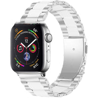 Metal Stainless Steel Resin Three Beads Watch Steel Band