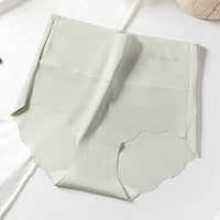 Traceless Briefs For Ladies Comfortable Ice Silk High Waist Cotton Crotch Briefs