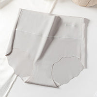 Traceless Briefs For Ladies Comfortable Ice Silk High Waist Cotton Crotch Briefs