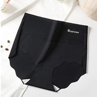 Traceless Briefs For Ladies Comfortable Ice Silk High Waist Cotton Crotch Briefs