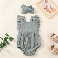 Multicolor Foam Cotton Strap Romper