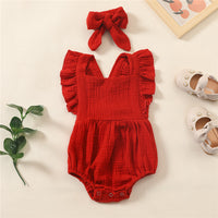 Multicolor Foam Cotton Strap Romper