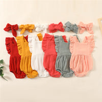 Multicolor Foam Cotton Strap Romper
