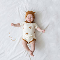 Baby Cute Cartoon Mavericks Short Sleeve Romper Hundred Days Clothes Send Hat