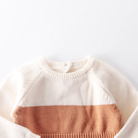 Baby Retro Contrast Color Knitted Wool One-Piece Coveralls Romper