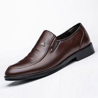 Men's British Business Casual Shoes Black Round