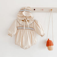 Baby Princess Style Romper with Lotus Leaf Collar Long Sleeve Triangle Romper