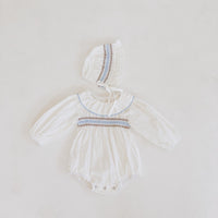 Baby Princess Style Romper with Lotus Leaf Collar Long Sleeve Triangle Romper