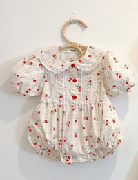 Girls And Ladies Sweet And Cute Printed Doll Collar Western Dress Sister Outfit