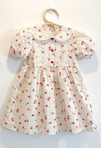 Girls And Ladies Sweet And Cute Printed Doll Collar Western Dress Sister Outfit