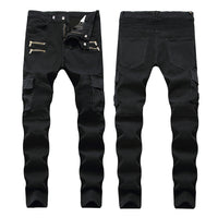 Pleated Stretch Small Feet Casual Pants High Street Multi-Pocket Zipper Wveralls