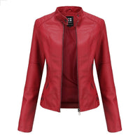 Women'S Leather Dress Slim Jacket Spring Autumn Coat