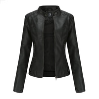 Women'S Leather Dress Slim Jacket Spring Autumn Coat
