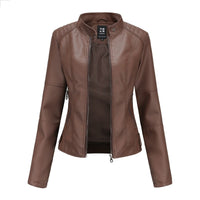 Women'S Leather Dress Slim Jacket Spring Autumn Coat