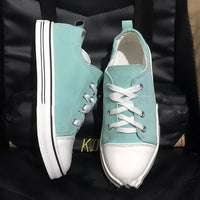 Shallow Mouth Flat Heel Sneakers Sneakers Lace Up Platform Wrinkle Heel Canvas Shoes